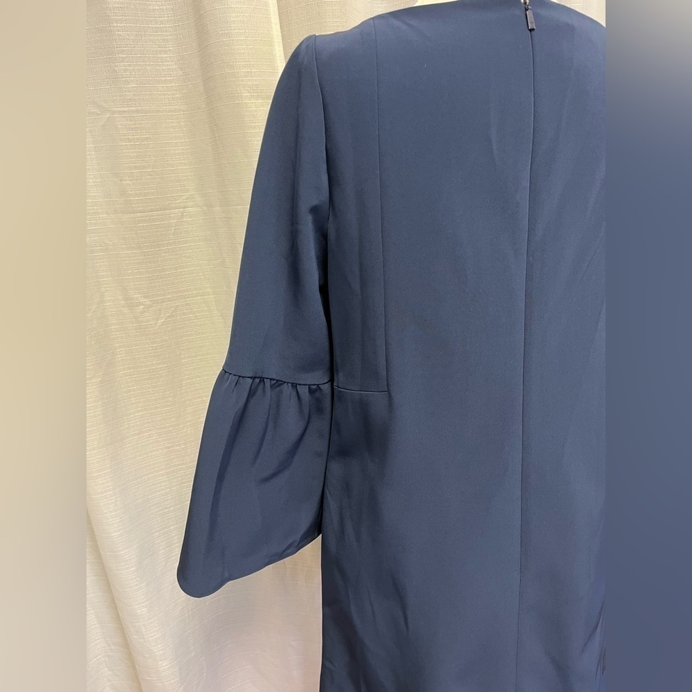 Lafayette 148 Marisa Bell Sleeve Dress Navy | size 8 - Picture 5 of 7